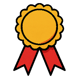 badge stylized as comic