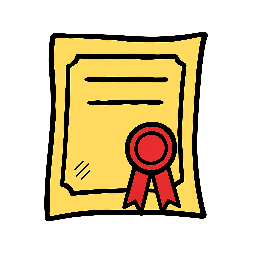certificate stylized as comic