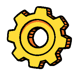 gear-process stylized as comic
