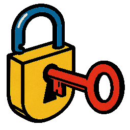 key-unlock stylized as comic