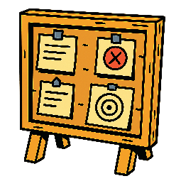 mission-board stylized as comic