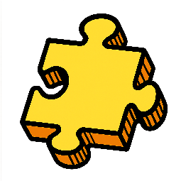 puzzle-piece stylized as comic