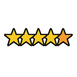 star-rating-5 stylized as comic