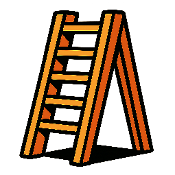 steps-ladder stylized as comic