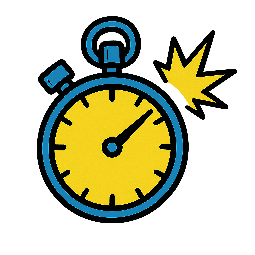 stopwatch-with-spark stylized as comic