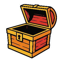 unlocked-chest stylized as comic