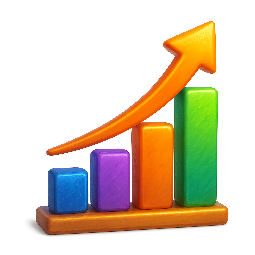 bar-chart-up stylized as digital