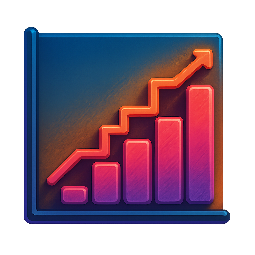 graph-with-steps stylized as digital