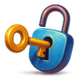 key-unlock stylized as digital