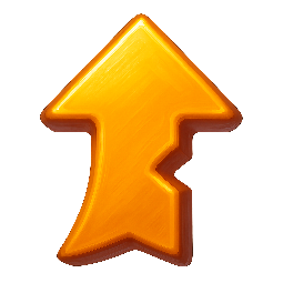 level-up-arrow stylized as digital