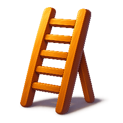 steps-ladder stylized as digital