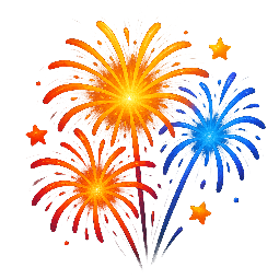 success-fireworks stylized as digital