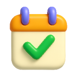 calendar-check stylized as shiny