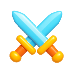 crossed-swords stylized as shiny