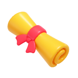 diploma-scroll stylized as shiny