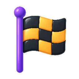 finish-line-flag stylized as shiny