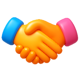 handshake stylized as shiny