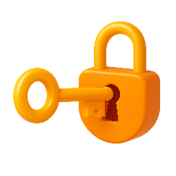 key-unlock stylized as shiny