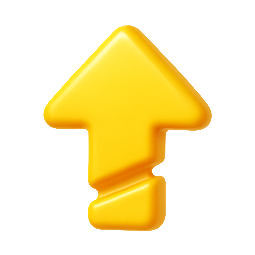 level-up-arrow stylized as shiny