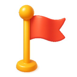milestone-flag stylized as shiny