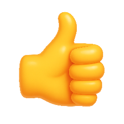 thumbs-up-icon stylized as shiny