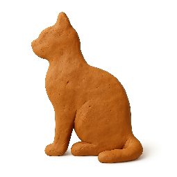 cat-silhouette stylized as claymation