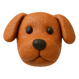 dog-head stylized as claymation