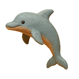 dolphin stylized as claymation