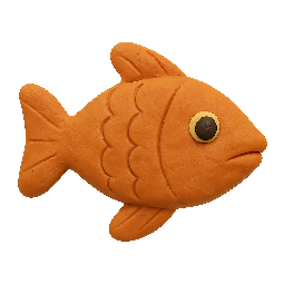 fish stylized as claymation