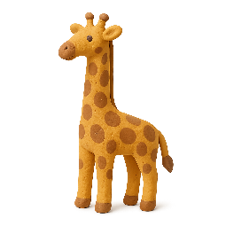 giraffe stylized as claymation