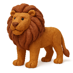lion-full-body stylized as claymation