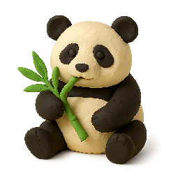 panda-bear stylized as claymation
