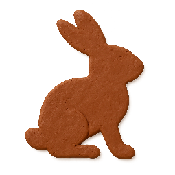 rabbit-silhouette stylized as claymation