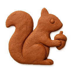 squirrel stylized as claymation