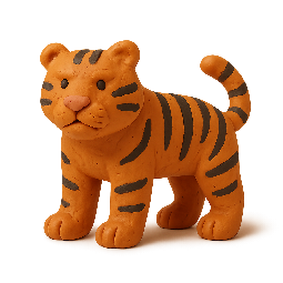 tiger stylized as claymation