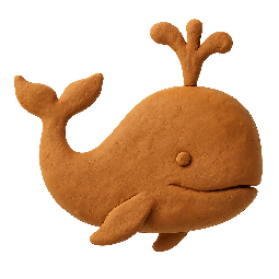 whale stylized as claymation