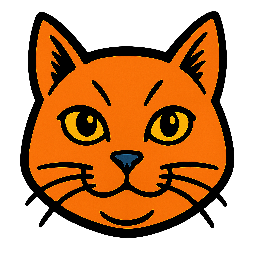 cat-head stylized as comic