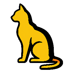 cat-silhouette stylized as comic