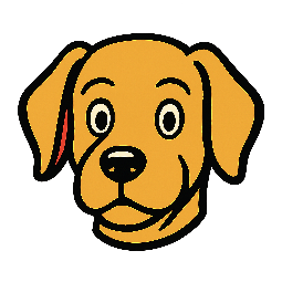dog-head stylized as comic
