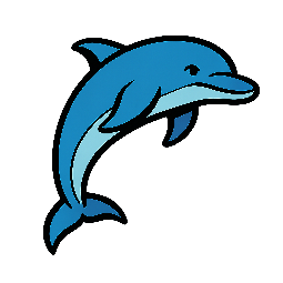 dolphin stylized as comic