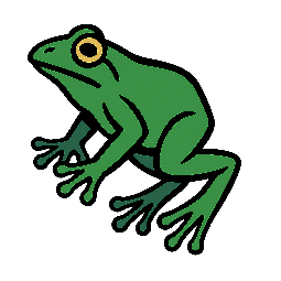 frog stylized as comic