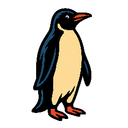 penguin stylized as comic