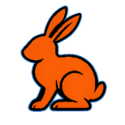 rabbit-silhouette stylized as comic