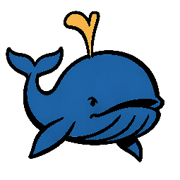 whale stylized as comic