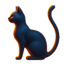 cat-silhouette stylized as digital