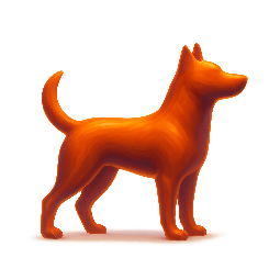 dog-silhouette stylized as digital
