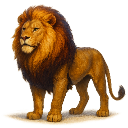 lion-full-body stylized as digital
