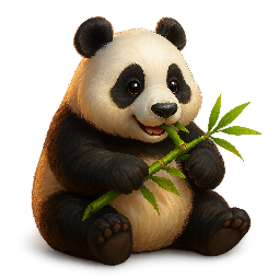 panda-bear stylized as digital