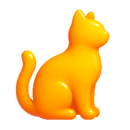 cat-silhouette stylized as shiny