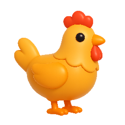 chicken stylized as shiny